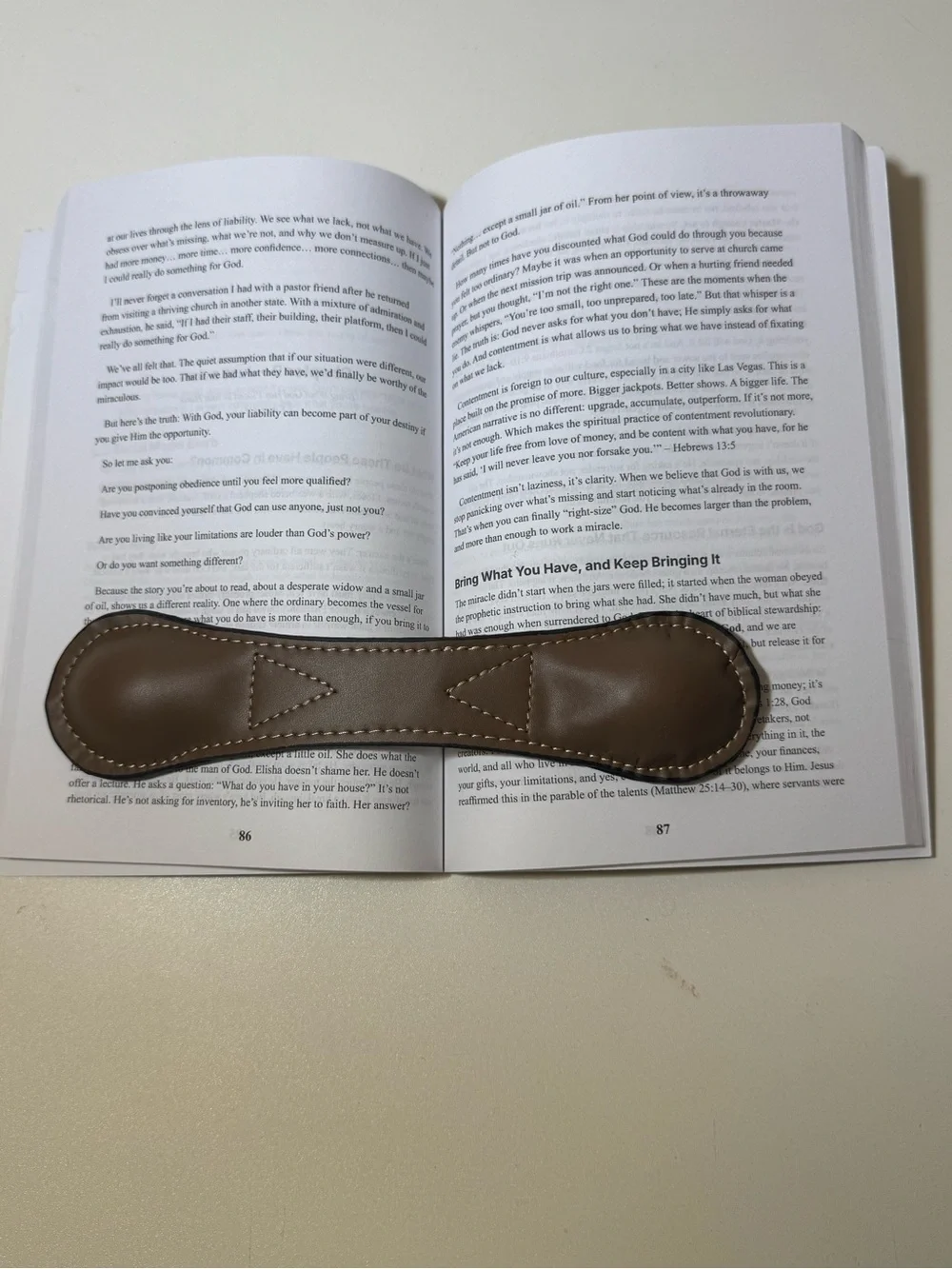 Brown Leather Weighted Bookmark/ Page Holder